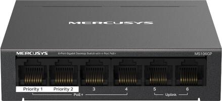 Mercusys MS106GP 6xGb desktop switch 4xPoE+