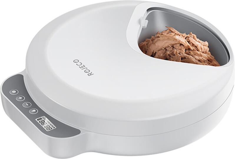 Krmítko pro kočky Rojeco F26 4 Meals Button Version s 2 ledovými balíčky (bílé)