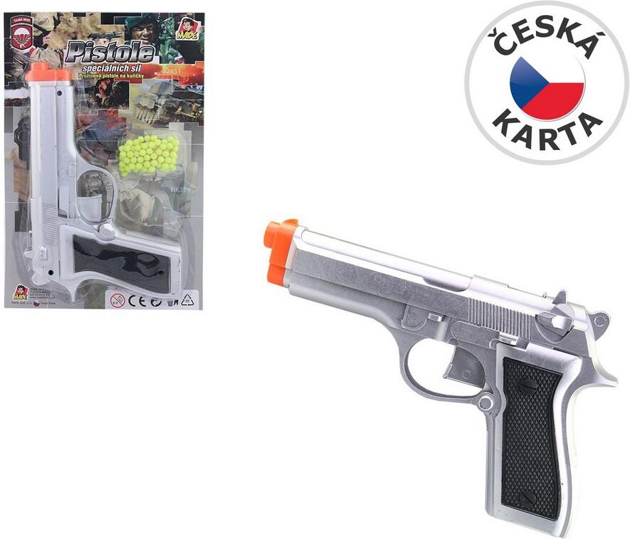 Pistole na kuličky na kartě na pružinu 21 cm