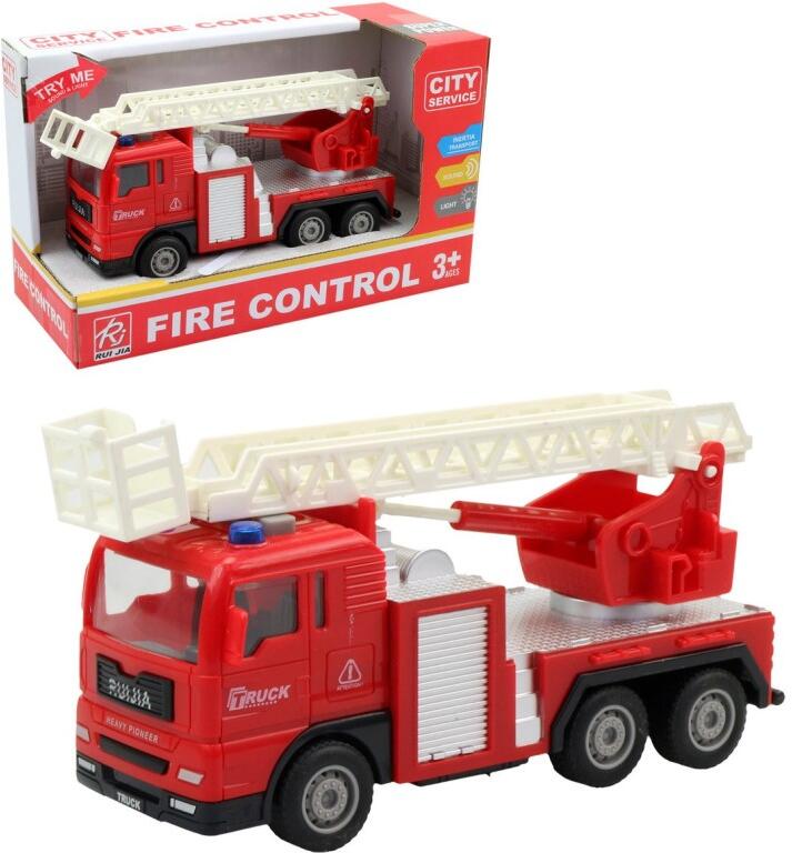Auto hasičské cisterna na setrvačník, na baterie, se světlem a zvukem, 17 x 5 x 8 cm