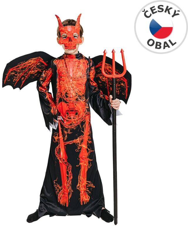 Šaty na karneval - čert kostra, 130 - 140 cm