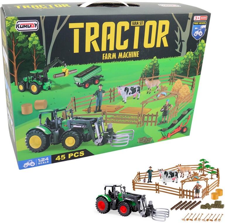 Traktor s farmou a příslušenstvím, 45 kusů