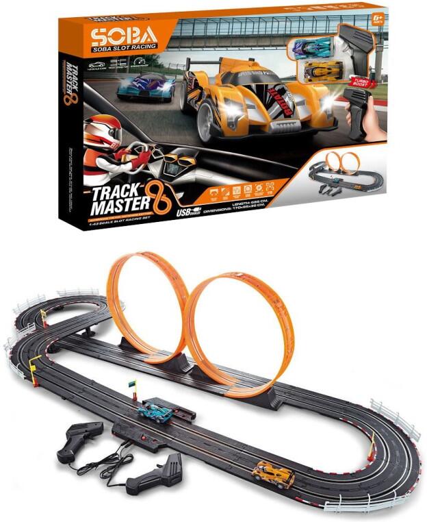 Autodráha s lopingem, 685 cm, 170 x 85 x 36 cm, USB napájení