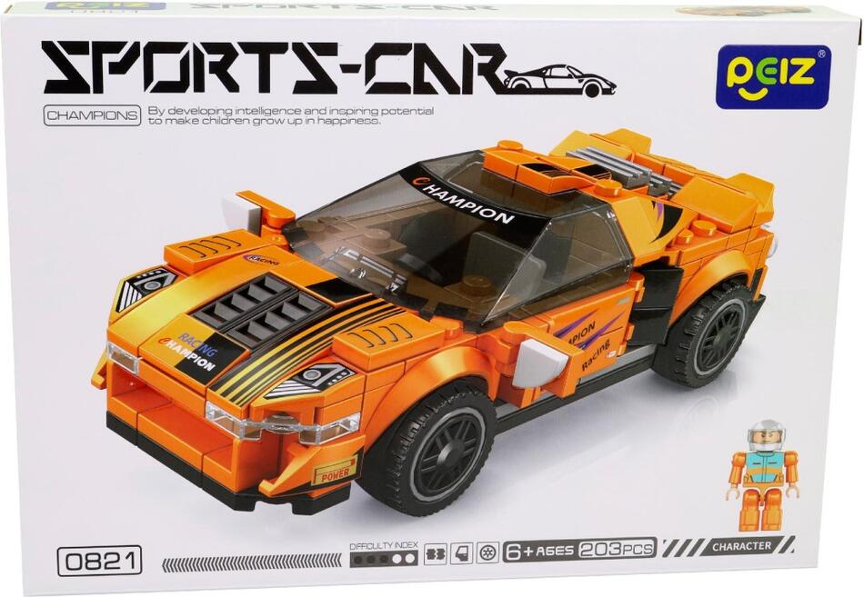 Malý mechanik kostky, závodní auto, 203 kostek