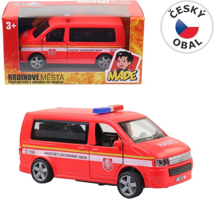 Auto, hasičská dodávka, CZ design i box