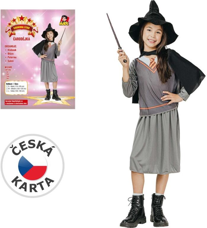 Šaty na karneval - čarodějnice, 120-130 cm