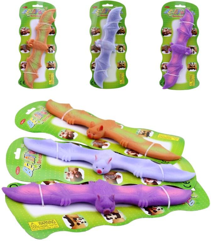 Náramek netopýr barevný na kartě, 25 cm