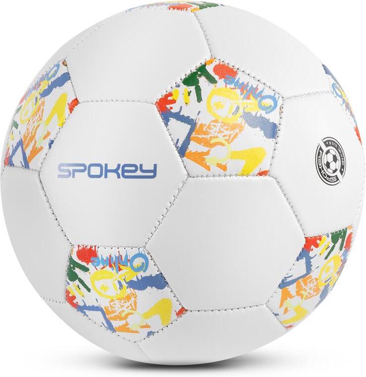Spokey GOAL KIDS Dětský fotbalový míč, vel. 4, bílý s barevným vzorem