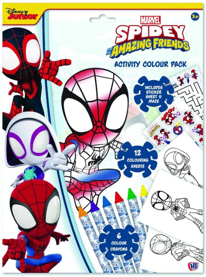 Teddies Pracovní listy A4 Spidey s barvami v papírové obálce