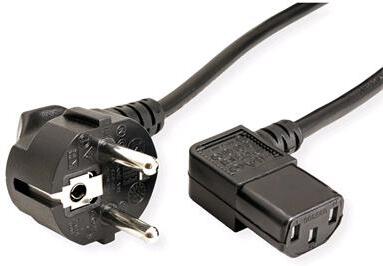 Kabel C-Tech síťový 2m 220/230V napájecí, lomený, VDE (CB-PWRC13-20A)