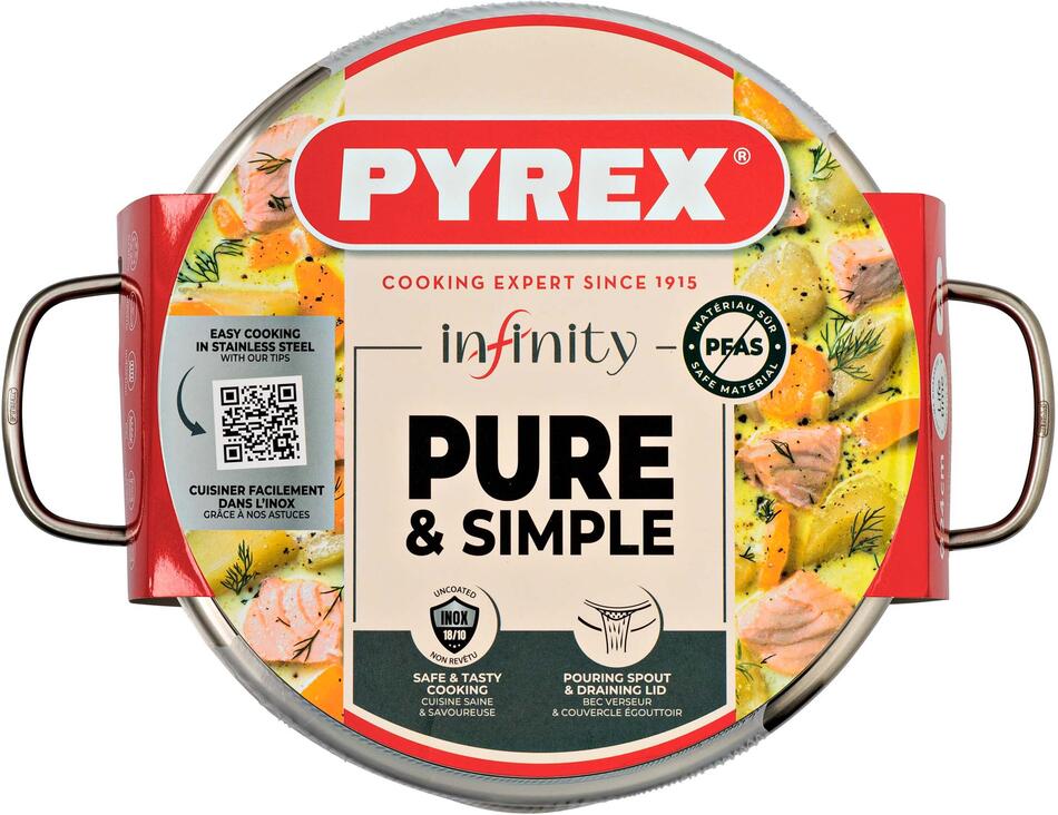 Pyrex HRNEC INFINITY SE SKLENĚNOU POKLICÍ 24CM 4L NEREZ