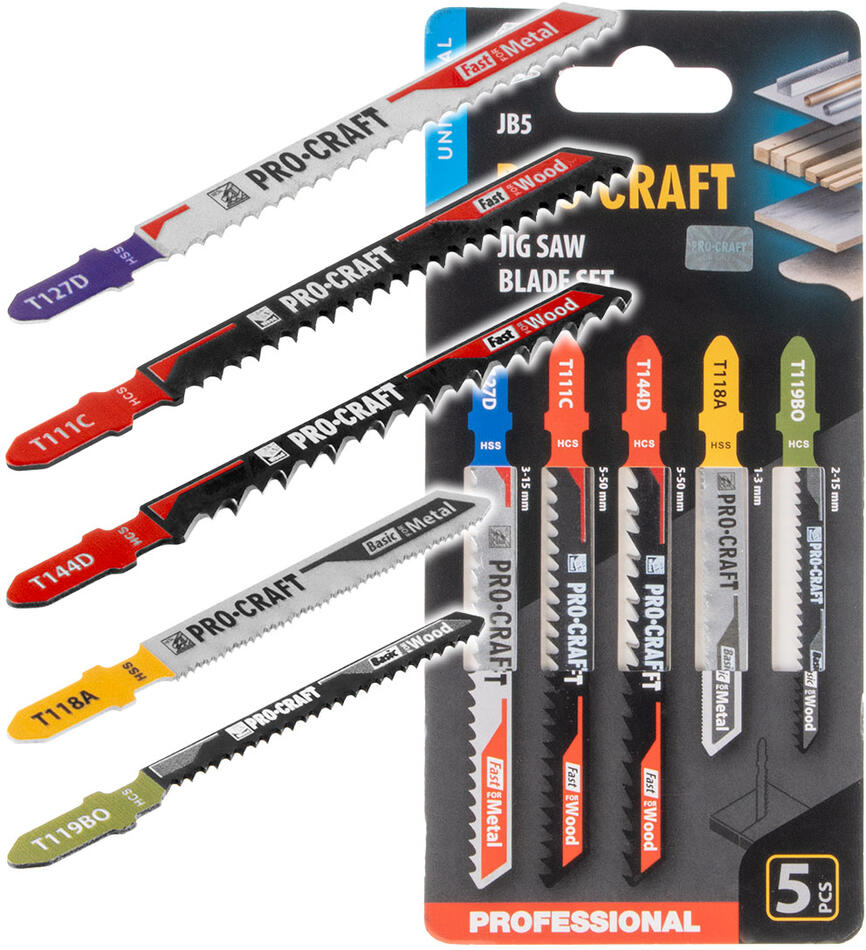 Sada pilových listů do přímočaré pily Procraft JB5 / JB5