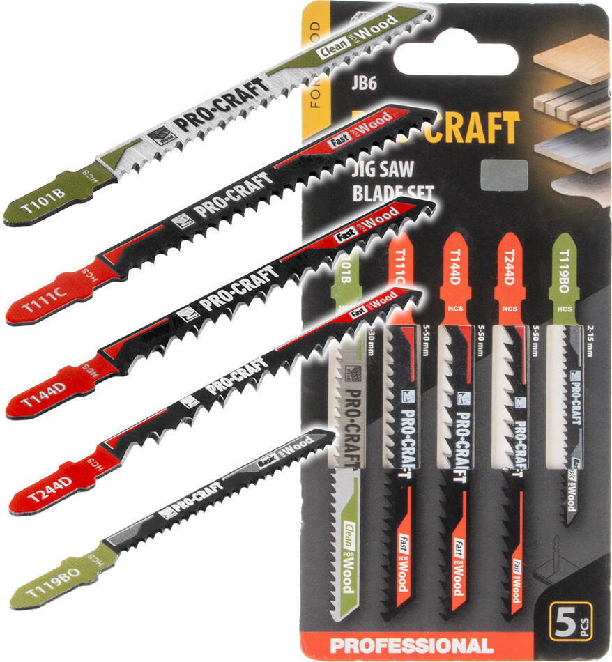 Sada pilových listů do přímočaré pily Procraft JB6 / JB6
