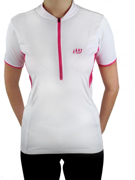 Wista Cyklistický dres dámský bílá/růžová (Velikost: M)
