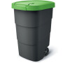 Popelnice Prosperplast Wheeler 95 l antracit se zeleným víkem