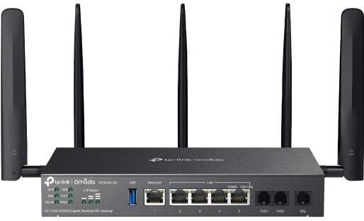 Router TP-Link DR3650v-4G VPN WiFi 6, 1x GWAN + 4x GLAN, 1x DSL, 2x FXS, USB, Omáda SDN