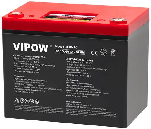 Baterie LiFePO4 12,8V 60Ah VIPOW BAT0490 s BMS