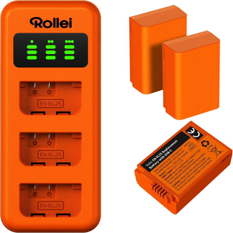 Rollei nabíjecí set EN-EL25/ 3ks baterie a nabíječka (20082)