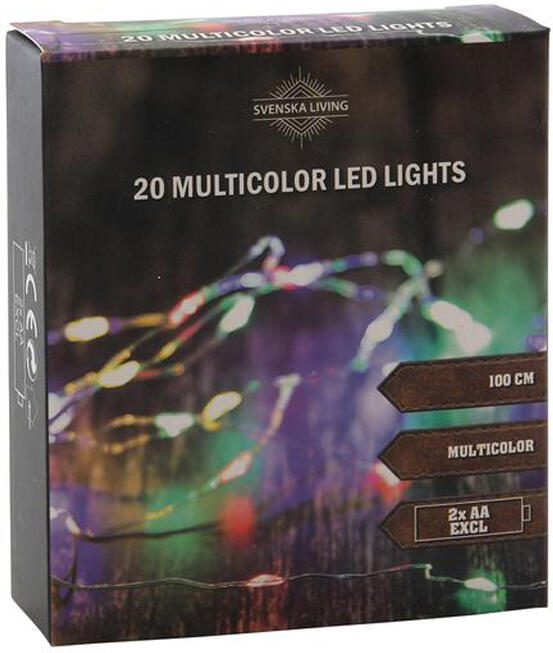 HIT světelný řetěz 20LED vícebarevný 100cm