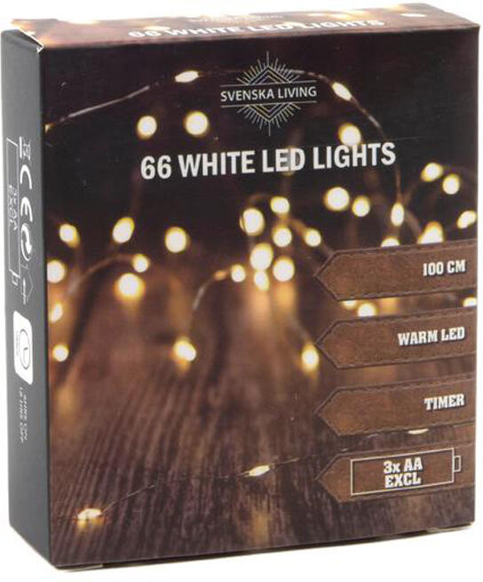 HIT světelný řetěz s časovačem 66LED 100cm