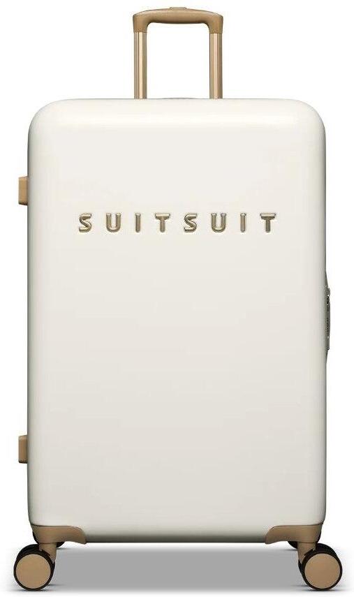Plastový kufr SUITSUIT® Fusion White Swan M - bílá