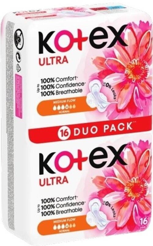 Kotex Ultra Normal Duo Pack intimní vložky, 16 ks