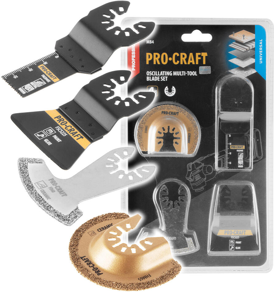 Sada nástavců pro multifunkční oscilační brusku Procraft MB4 / MB4