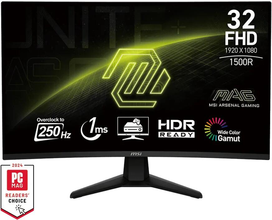 MSI MAG / 32C6X / 31,5" / VA / FHD / 250Hz / 1ms / Černá / 3R (MAG 32C6X)