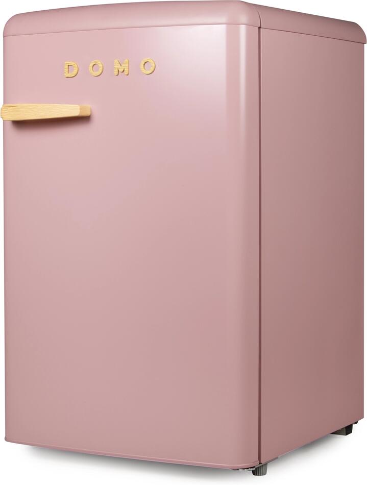 Retro mrazák - růžový s dekorací dřeva - DOMO DO91776R