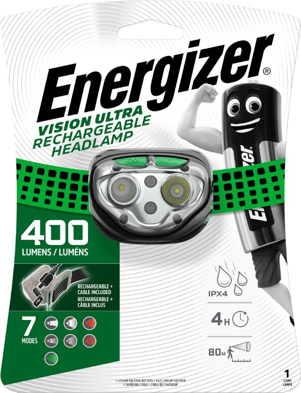 Čelová svítilna Energizer Headlight Vision Rechargeable 400lm Lithium-ion USB