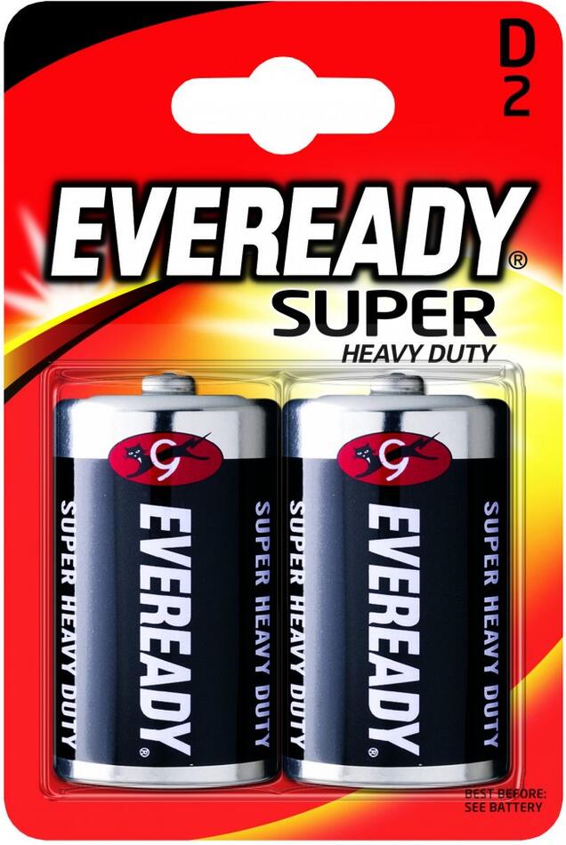 Energizer baterie Eveready (Wonder) Super D zinkochloridová baterie - 2 ks