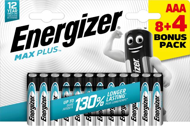 Baterie Energizer MAX PLUS AAA 8+4 ks