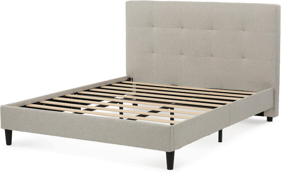 Dvoulůžková postel, látka, béžová, BED-M180 CRM2 Autronic