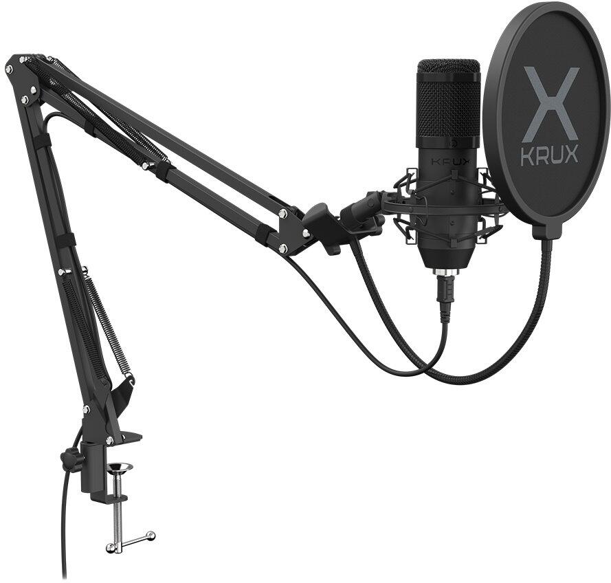 Krux mikrofon Edis 1000 / USB / rameno / montáž na stůl / černý (KRX0109)