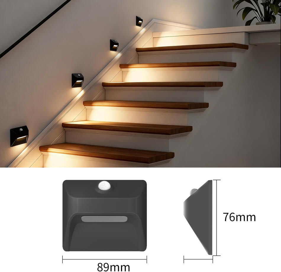 Immax STEP LIGHT bezdrátové schodišťové svítidlo, PIR čidlo černé