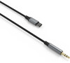 Audio kabel FIXED Link USB-C na 3,5mm jack, 1.5m, space gray