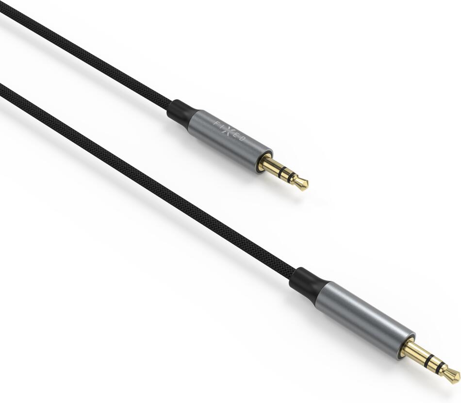 Audio kabel FIXED Link 3,5mm jack na 3,5mm jack, 1.5m, space gray