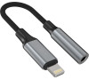 Redukce z hliníku FIXED Link Lightning na 3,5mm jack, space gray