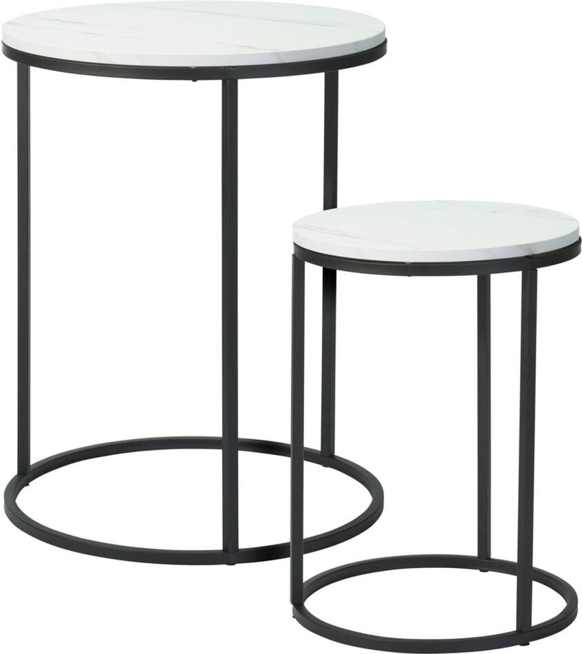 H & S COLLECTION Stolek odkládací kov/MDF bílá/černá KO-MB9000060