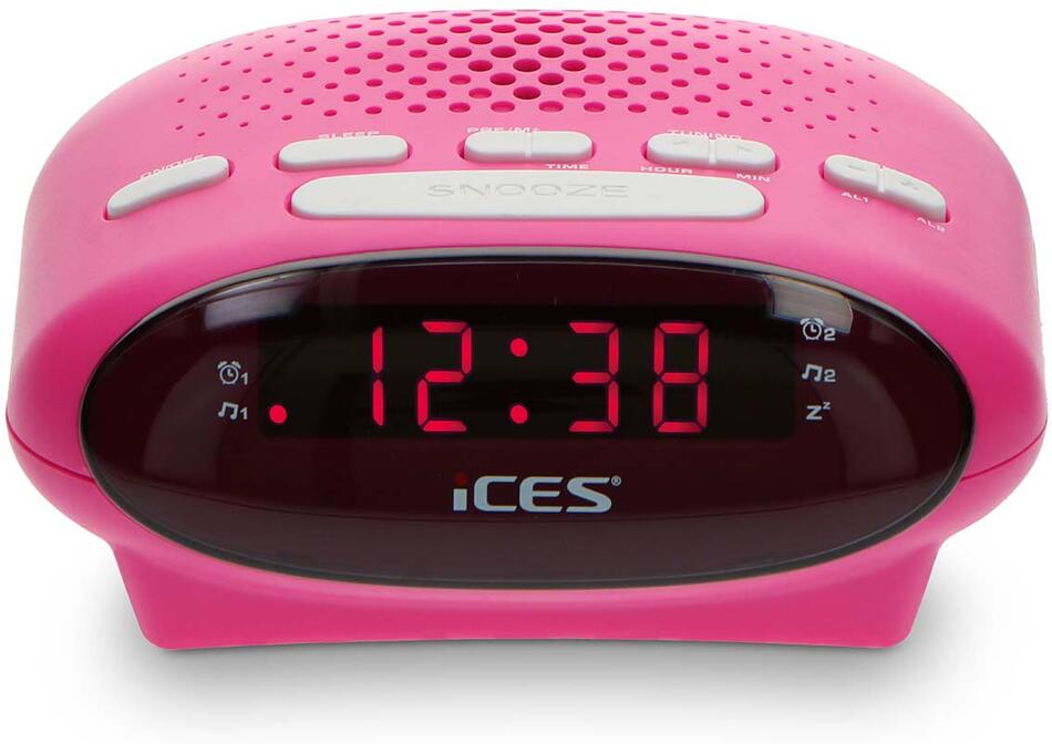Rádio s hodinami Růžová iCES ICR-210 PINK