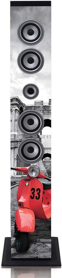 Speakertower s Bluetooth®, PLL FM rádiem, USB a SD přehrávačem iCES IBT-6 ROMA