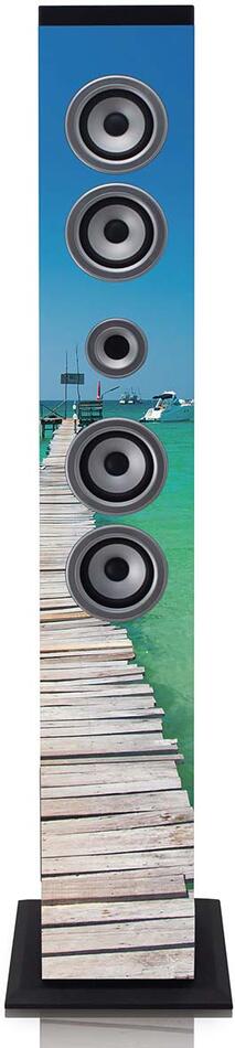 Speakertower s Bluetooth®, PLL FM rádiem, USB a SD přehrávačem iCES IBT-6 SEA
