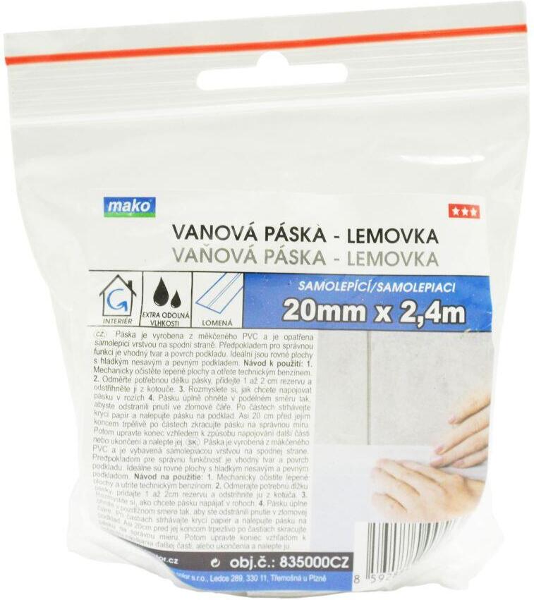 MAKO páska vanová lemovka 22mm/2,4m BÍ