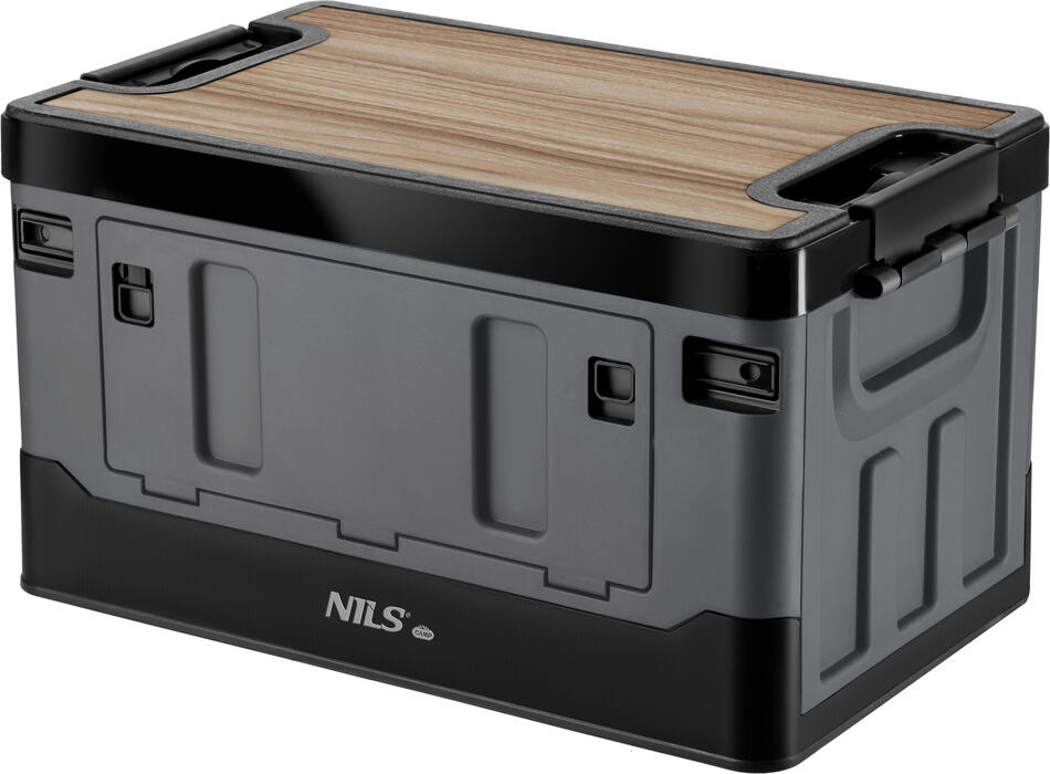 Skládací box NILS CAMP NCB4601 2v1 s víkem a dřevěnou deskou 38 litrů