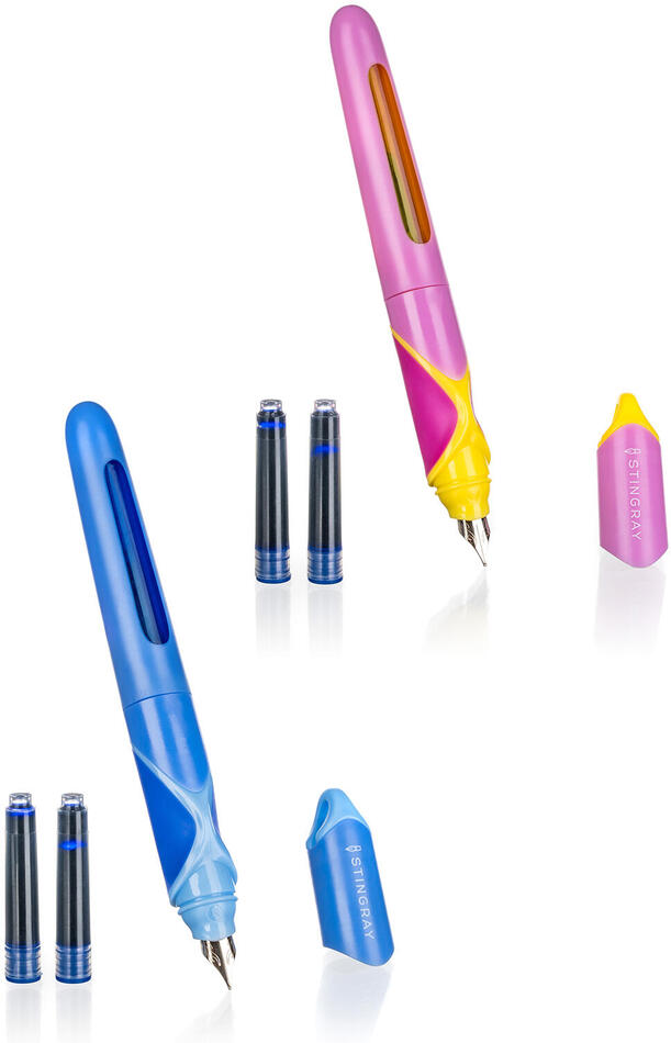 STINGRAY pero plnící bombičkové ergonomické + 2 náplně