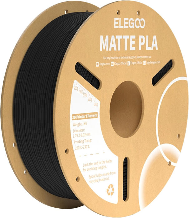 Matné vlákno ELEGOO PLA (černé)