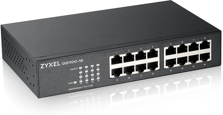 ZYXEL 16xGb fanless switch GS1100-16 v4 (GS1100-16-EU0104F)