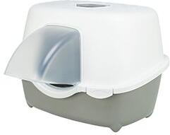WC kočka DAVIO TOP krytý vstup 56x39x39cm šedá/bílá Trixie