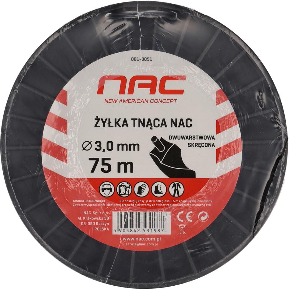 Struna NAC kroucená 3mm 75m