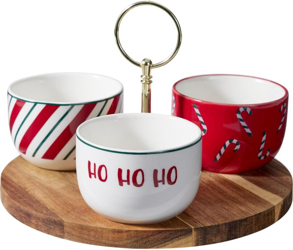 EXCELLENT HOUSEWARE Servírovací sada vánoční kamenina 4 ks KO-210001820